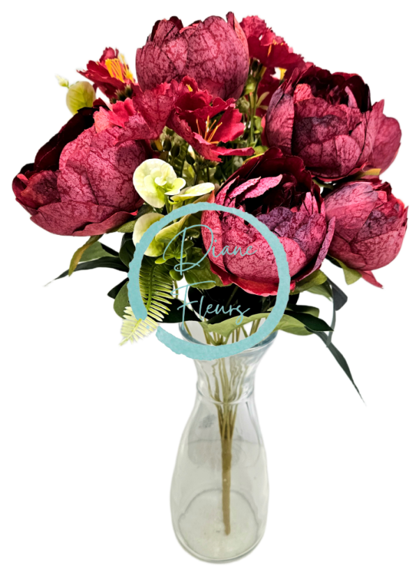 Exclusive Buchet de Bujori 50cm flori artificiale roşu