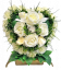 Nagrobni venec na stojalu Srce, vrtnice in dodatki 45cm x 40cm