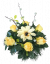 Smútočný aranžmán betonka umelé ruže, bahniatka, clematis & doplnky Ø 25cm x 17cm