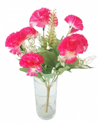 Artificial Carnations bouquet x7 28cm Cyclamen