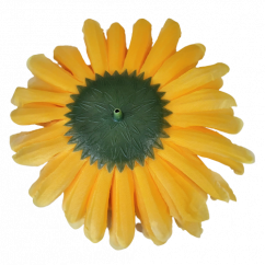 Krizantém virágfej Ø 16cm sárga művirág