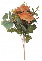 Ruže kytica 30cm oranžová umelá