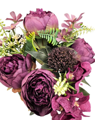 Buchet luxos de Bujori, Ciulin, Hortensii 48cm flori artificiale violet