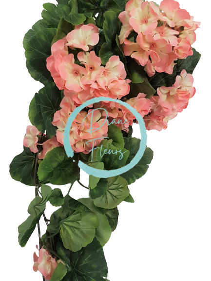 Künstliche Geranien (Pelargonien) Bush "8" Rosa 27,6 inches (70cm)