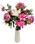 Trandafiri & Hortensie & Crini Buchet violet 47cm flori artificiale