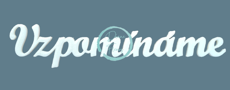 Nápis 3D "Vzpomínáme" z recyklovatelného plastu 15cm x 3cm