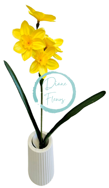 Umělý Narcis větev 45cm žlutá