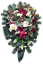Coroana "frunze" de bujori artificiali, dalii, hortensii, ciulini si accesorii 95cm x 60cm