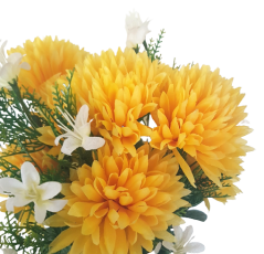Artificial Chrysanthemum Bouquet x9 45cm Yellow