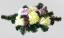 Aranžmán betonka umelé chryzantémy, ruže, ľalie & doplnky 60cm x 30cm x 18cm