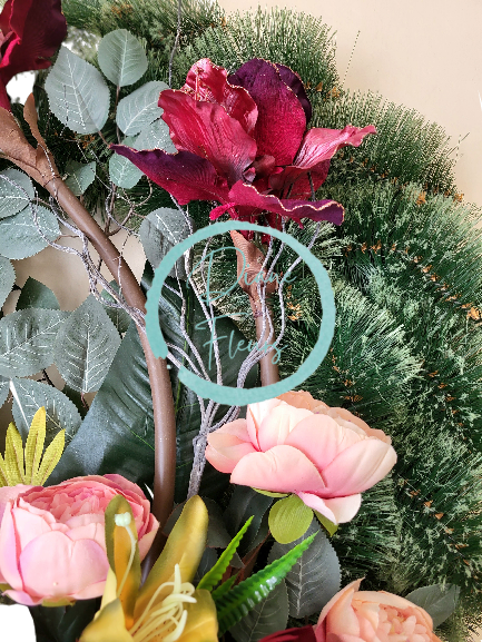 Smútočný veniec borovicový Exclusive Peonie Pivonky & Ľalie & Doplnky Ø 95cm