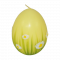 Candle Easter egg with daisies 10cm x 8cm x 8cm green, yellow