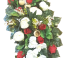 Smútočný veniec z umelých ruží a pivoniek 100cm x 35cm červená, biela, zelená