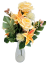 Exclusive artificial bouquet Roses, Lilies, Thistle and accessories x12 54cm x 30cm Yellow, Orange