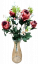Ruža kytica x12 47cm vínová umelá