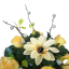 Žalobni aranžman umjetne ruže, cica mace, clematis i dodaci Ø 25cm x 17cm