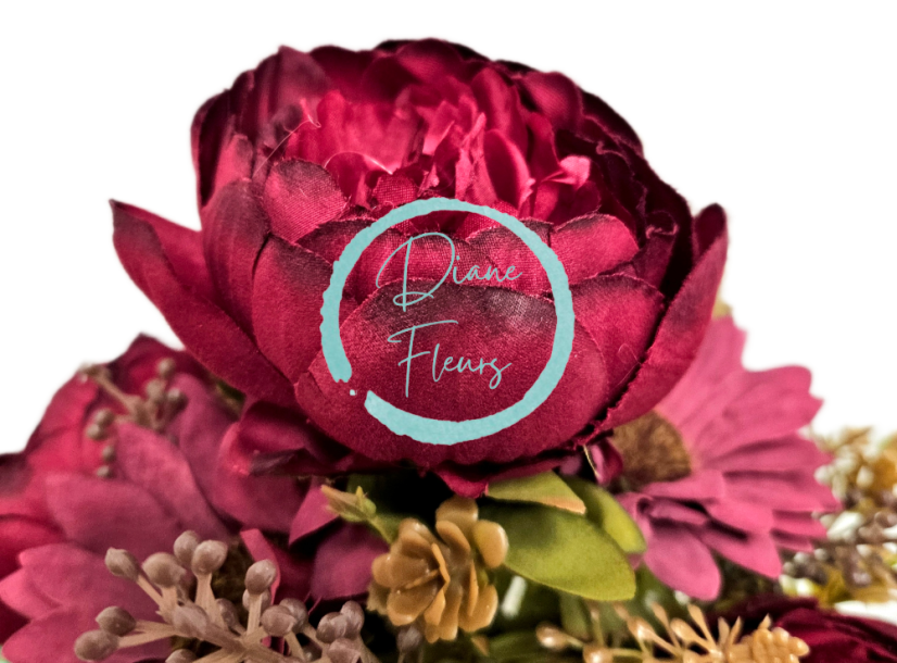 Artificial Peonies and Sunflowers luxury bouquet 50cm Red