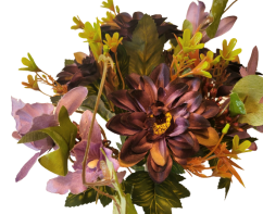 Kytica Gerbera & Orchidea 33cm fialová umelá