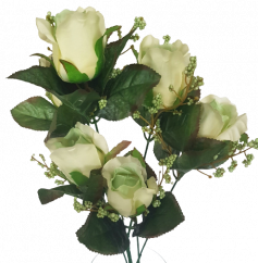 Ruža kytica vetva x6 78cm umelá sv. zelená