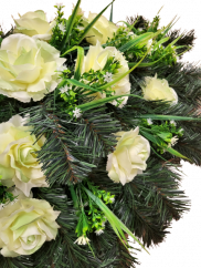 Artificial Wreath Oval Roses & Accessories 80cm x 55cm