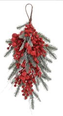 Božična girlanda z jagodami in vejicami iglic 60cm