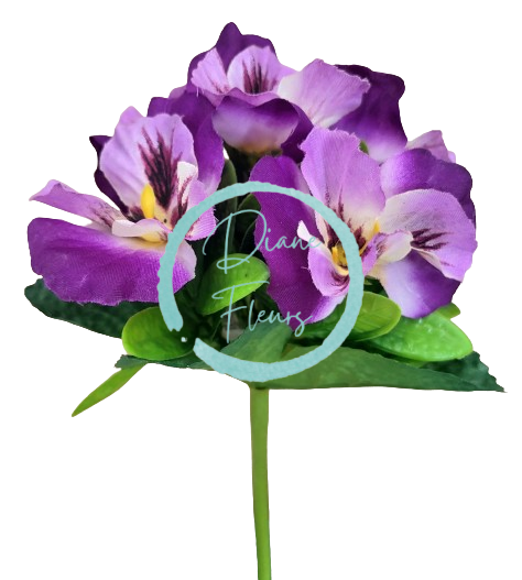 Macešky kytice fialová 22cm umělá