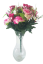 Ruža & Alstromeria & Karafiát x18 kytica vínová 50cm umelá