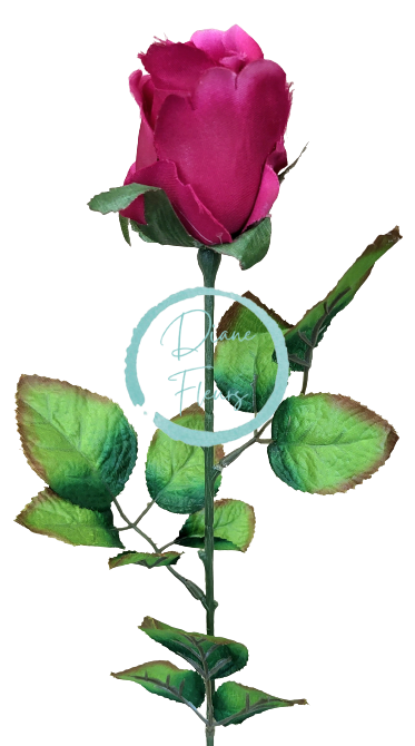 Mug de trandafir artificial pe tulpină 64cm burgundia