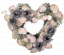 Coroană "Inima" de flori artificiale maci si accesorii 40cm
