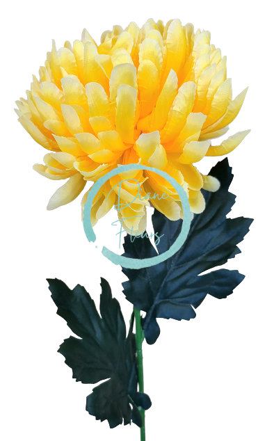 Chryzantéma kusová na stonke Exclusive žltá 60cm umelá