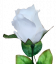 Mug de trandafir artificial pe tulpină 64cm alb