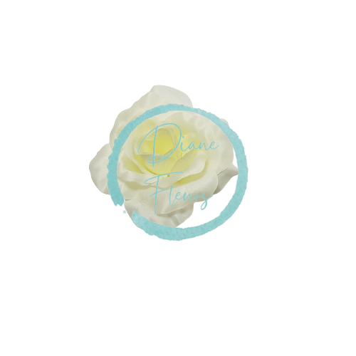 Cap de floare de trandafir 3D O 3,9 inches (10cm) creme flori artificiale