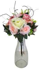Artificial Exclusive Garden Hand Tied Bouquet Roses, Peonies, Hydrangeas and Accessories 35cm