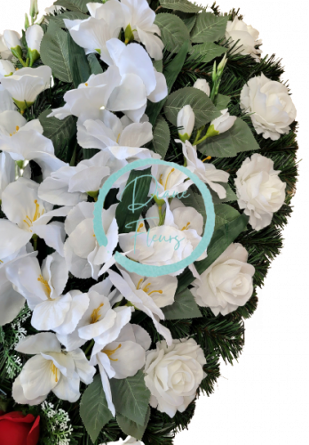 Pogrebni venec xSrcex vrtnic in gladiolov 80cm x 80cm umet
