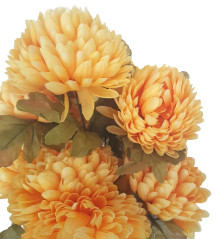 Artificial Chrysanthemum Bouquet x10 53cm Yellow