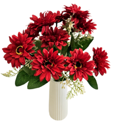 Buchet de Margarete x11 32cm rosu flori artificiale