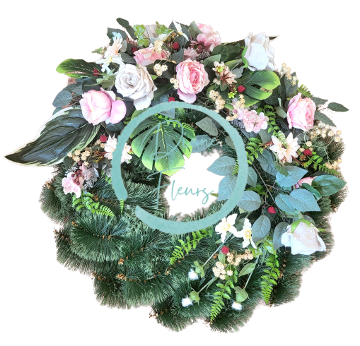 Luxury Artificial Pine Wreath Exclusive Roses, Peonies, Hydrangeas, Gerberas and Accessories 70cm x 80cm