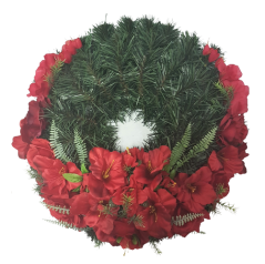 Artificial Sympathy Wreath Ø 40cm variations of flowers & accessories