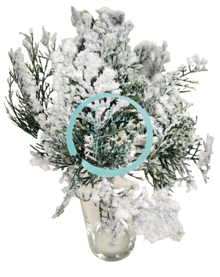 Umjetna grana Thuja x6 snježna 21cm