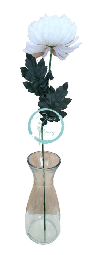 Crizantemă pe o tulpină Exclusive 60cm alb flori artificiale