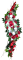 Smuteční věnec esíčko umělé růže, mečíky gladioly, listy vánoční hvězdy a doplňky 150cm x 40cm AS912