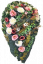 Pogrebni venec "Solza" vrtnice, marjetice, praprot in dodatki 100cm x 60cm