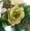 Kompozycja żałobna sztuczne róże, powojniki i akcesoria 28cm x 15cm