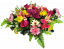Kompozycja żałobna sztuczna dalia, róża, lilia, goździki i akcesoria 55cm x 40cm x 20cm