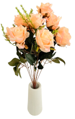 Artificial Roses Bouquet x11 50cm Salmon