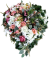 Coroană funerara de pin Exclusiv Bujori artificiali, Hortensii, Trandafiri si Accesorii 100cm x 80cm