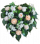 Čudovit pogrebni venec xSrcex okrašena z umetnimi vrtnicami in krizantemami 50cm x 50cm