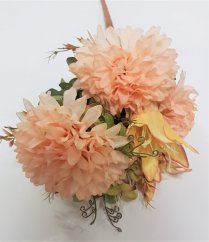Kytice Chryzantéma & Lilie "12" 50cm růžová umělá
