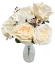 Изкуствен букет от рози, хортензии и аксесоари 44 см крем