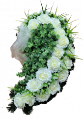 Artificial Wreath Tear Roses, Eucalyptus & Accessories 70cm x 35cm
